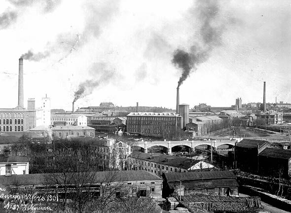 Tampereen tehtaiden savuja 1901